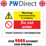 CM429 Warning Commissioning In Progress Do Not Enter