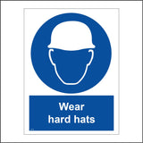 MA150 Wear Hard Hats Sign with Face Hard Hat