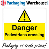 WS902 Danger Pedestrians Crossing Sign with Triangle Exclamation Mark