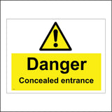 WS491 Danger Concealed Entrance Sign with Triangle Exclamation Mark