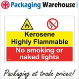 MU307 Kerosene Highly Flammable No Smoking Naked Lights