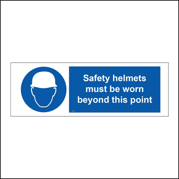 MA145 Safety Helmets Must Be Worn Beyond This Point Sign with Face Hard Hat