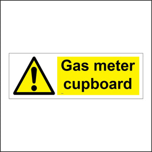 WS988 Gas Meter Cupboard Sign with Triangle Exclamation Mark