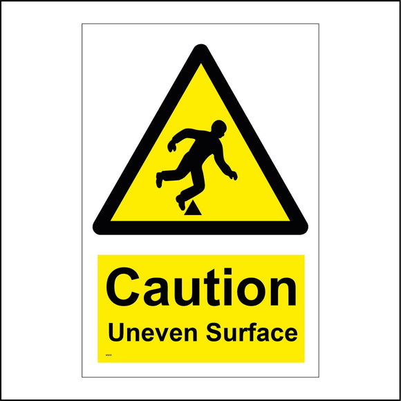 WS935 Caution Uneven Surface Sign with Man Tripping