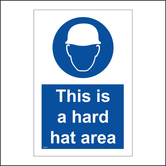 MA321 This Is A Hard Hat Area Sign with Face Hard Hat