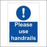 MA414 Please Use Handrails Sign with Circle Exclamation Mark