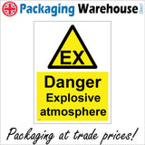 WS650 Danger Explosive Atmosphere Sign with Triangle