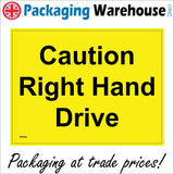 WT054 Caution Right Hand Drive Sign