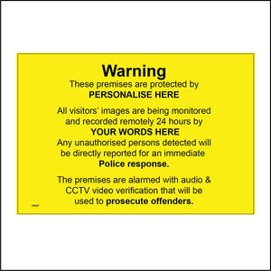 CM227 Warning These Premises Are Protected By Personalise Choice Sign
