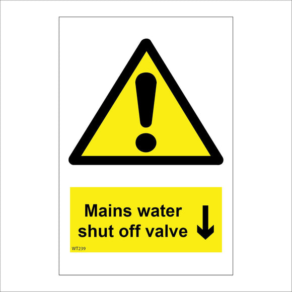 WT239 Mains Water Shut Off Valve Below Down Arrow