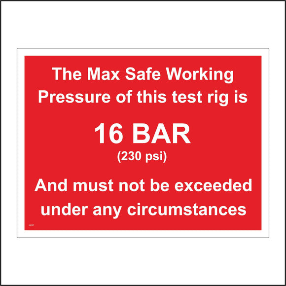 HA197 Max Safe Working Pressure Test Rig 16 Bar 230 PSI