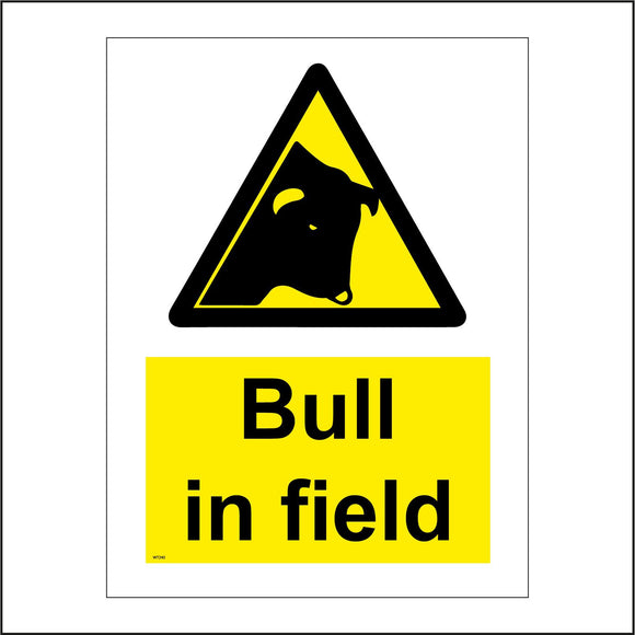 WT240 Bull In Field Farm Countryside Outdoors Animal Bovine