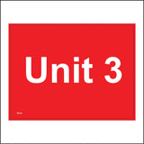 TR418 Unit 3 Factory Warehouse Garage Workshop Sign with Number 3