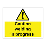 WS642 Caution Welding In Progress Sign with Triangle Exclamation Mark