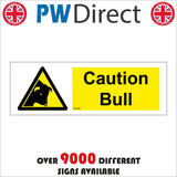 WT243 Caution Bull Farming Beware Charge Animal Farming