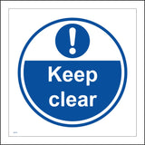 MA378 Keep Clear Sign with Circle Exclamation Mark