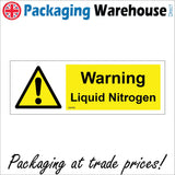 WS765 Warning Liquid Nitrogen Sign with Triangle Exclamation Mark