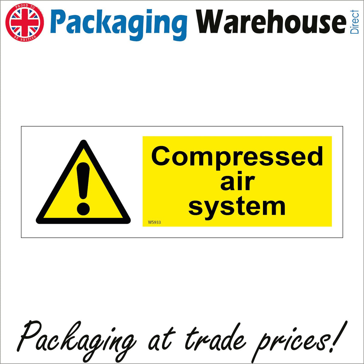 Compressed Air System Sign with Exclamation Mark – PWDirect
