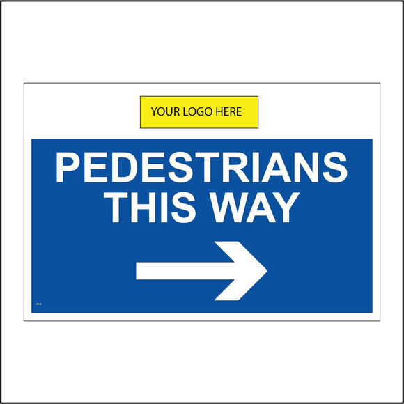 CS558 Pedestrians This Way Right Arrow Logo Name Company Direction