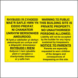 CS476 Warning To Public Building Sight Welsh Dual Language