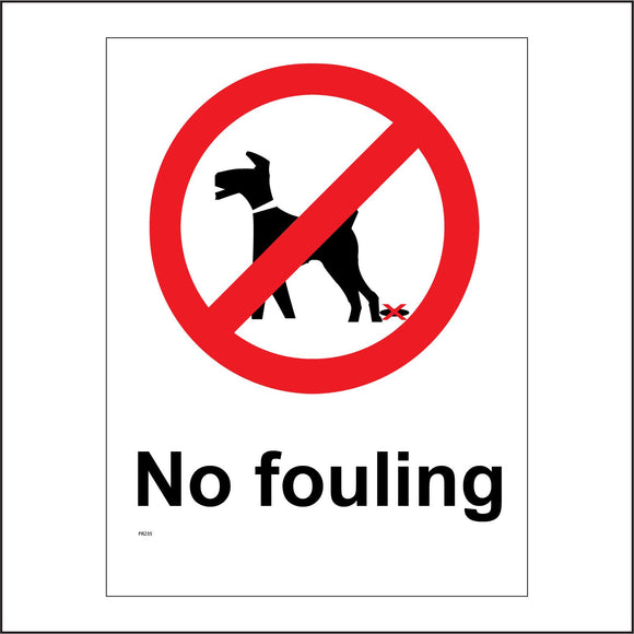 PR235 No Fouling Sign with Circle Dog
