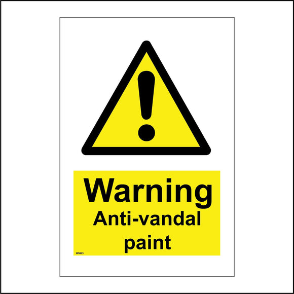 WS623 Warning Anti-Vandal Paint Sign with Triangle Exclamation Mark