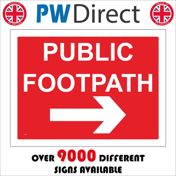 VE337 Public Footpath Right Arrow Direction Way Route