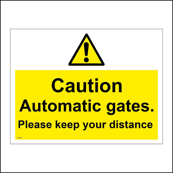 Terminal Gate Sign Triangle Caution Automatic Gates Sign with Triangle Exclamation Mark – PWDirect