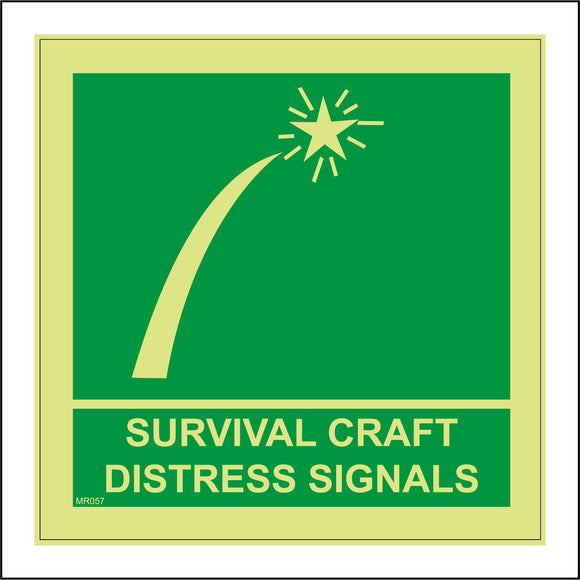 MR057 Survival Craft Distress Signals Sign with Star Streak