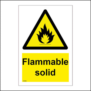 WS682 Flammable Solid Sign with Triangle Fire
