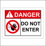 WS403 Danger Do Not Enter Sign with Triangle Exclamation Mark Circle Hand