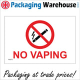 NS070 No Vaping Sign with Circle E-Cigarette Lightning Bolt