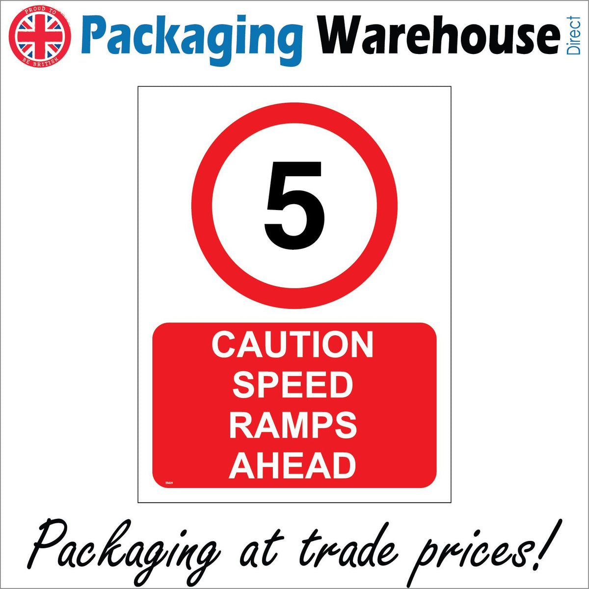 5 Caution Speed Ramps Ahead Slow Five Sign with Circle Number 5 – PWDirect