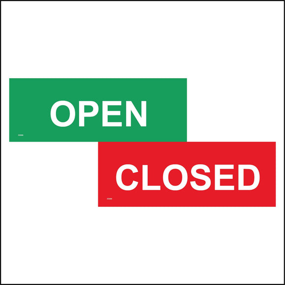 DS008 Open Closed Door Sign Double Sided Red Green