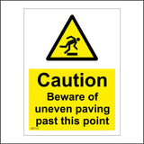 WT173 Caution Beware Of Uneven Paving Past This Point