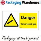 WS932 Danger Compressed Gas Sign with Triangle Cannister