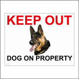 SE015 Keep Out Dog On Property Sign with Dog