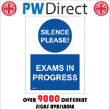 SC012 Silence Please Exams In Progress Quiet Test Papers