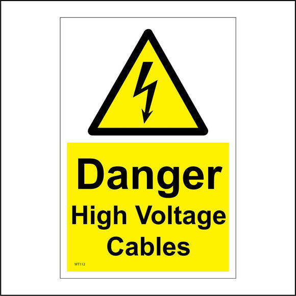 WT112 Danger High Voltage Cables Electricity