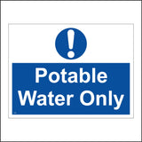 MA493 Potable Water Only Sign with Circle Exclamation Mark