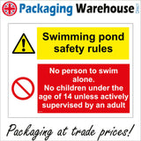 MU313 Swimming Pond Safety Rules Children Supervised