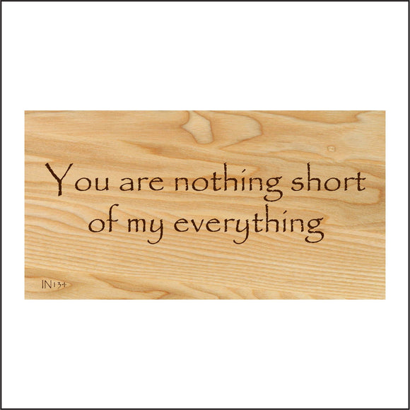 IN134 You Are Nothing Short Of My Everything Sign