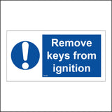 MA360 Remove Keys From Ignition Sign with Circle Exclamation Mark