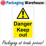 WS958 Danger Keep Out Sign with Triangle Exclamation Mark