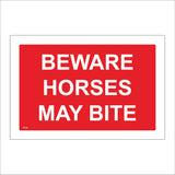 TR108 Beware Horse May Bite Sign