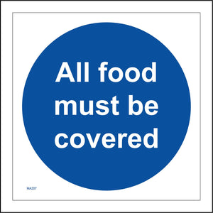 MA207 All Food Must Be Covered Sign
