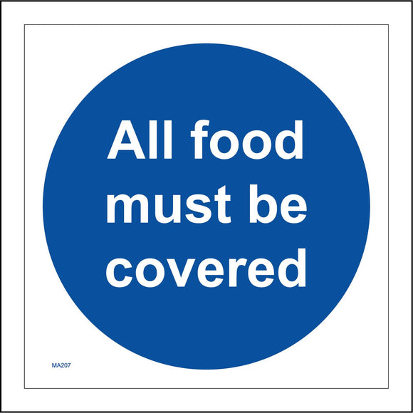 MA207 All Food Must Be Covered Sign