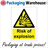 WS498 Risk Of Explosion Sign with Triangle Explosion