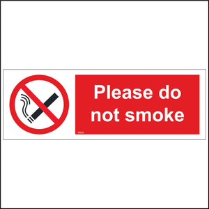 NS026 Please Do Not Smoke Sign with Cigarette