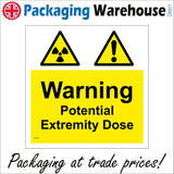 WT179 Warning Potential Extremity Dose Hazard Hazardous